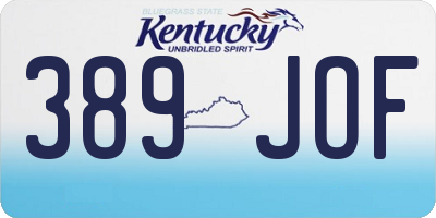 KY license plate 389JOF