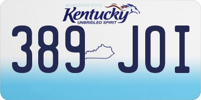 KY license plate 389JOI
