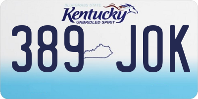 KY license plate 389JOK