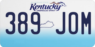 KY license plate 389JOM