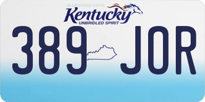 KY license plate 389JOR