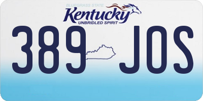 KY license plate 389JOS