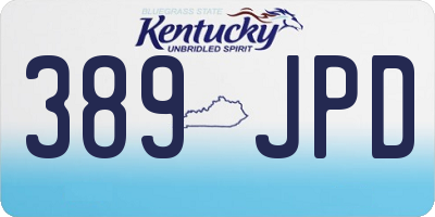 KY license plate 389JPD