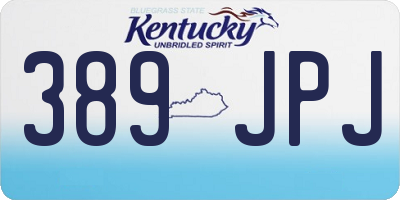 KY license plate 389JPJ