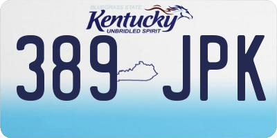 KY license plate 389JPK