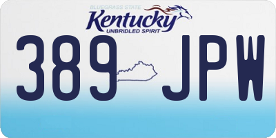KY license plate 389JPW