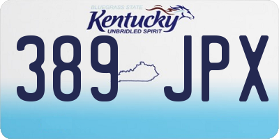 KY license plate 389JPX