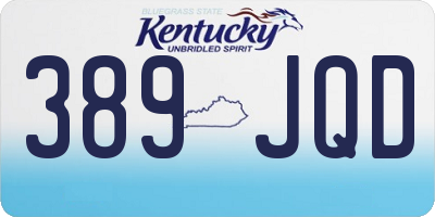 KY license plate 389JQD