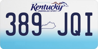 KY license plate 389JQI