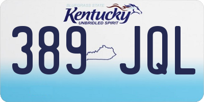 KY license plate 389JQL