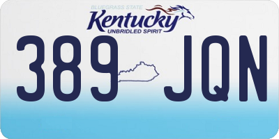 KY license plate 389JQN