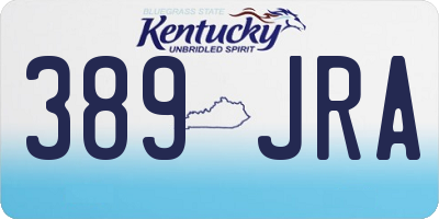 KY license plate 389JRA