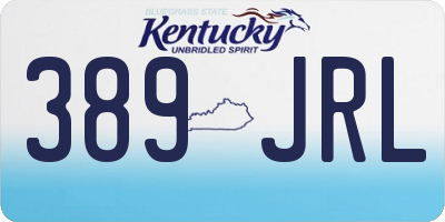 KY license plate 389JRL