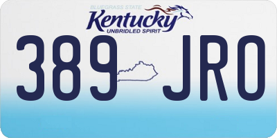 KY license plate 389JRO