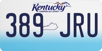 KY license plate 389JRU