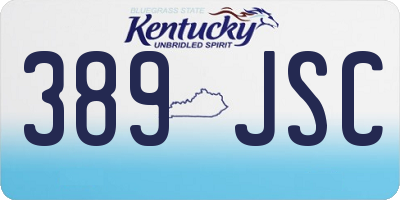 KY license plate 389JSC
