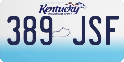 KY license plate 389JSF
