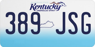 KY license plate 389JSG