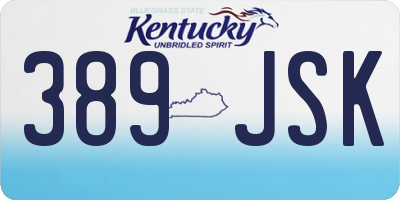 KY license plate 389JSK