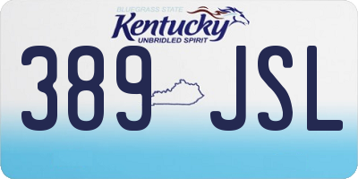 KY license plate 389JSL