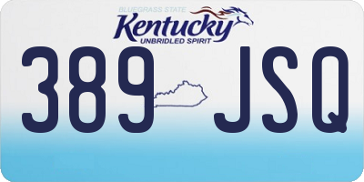 KY license plate 389JSQ