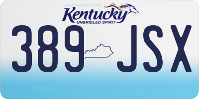KY license plate 389JSX