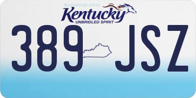 KY license plate 389JSZ