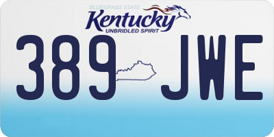 KY license plate 389JWE