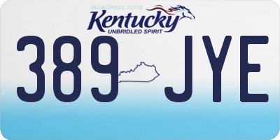 KY license plate 389JYE