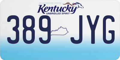 KY license plate 389JYG