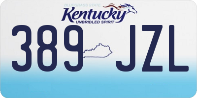 KY license plate 389JZL