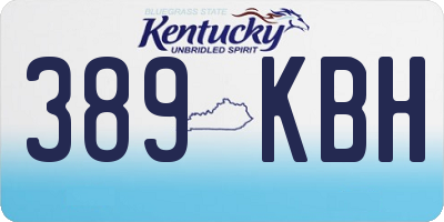 KY license plate 389KBH