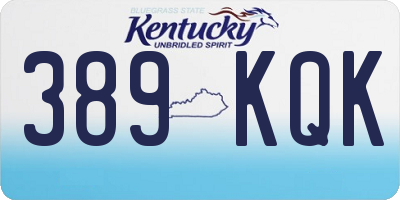 KY license plate 389KQK