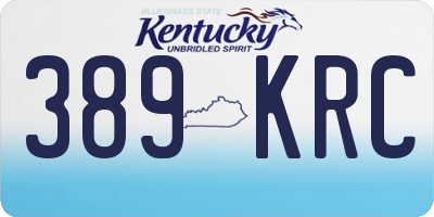 KY license plate 389KRC