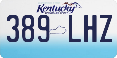 KY license plate 389LHZ