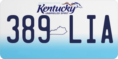 KY license plate 389LIA