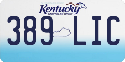 KY license plate 389LIC