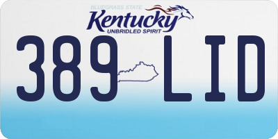 KY license plate 389LID