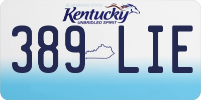 KY license plate 389LIE