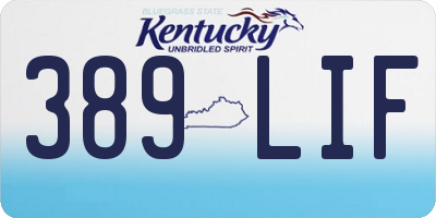 KY license plate 389LIF