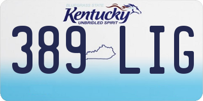 KY license plate 389LIG