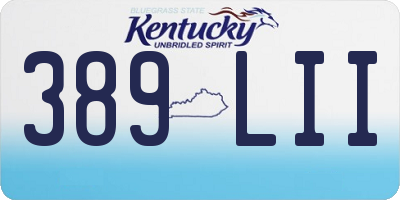 KY license plate 389LII