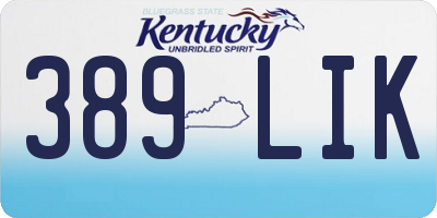 KY license plate 389LIK