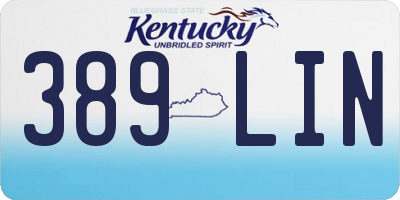KY license plate 389LIN