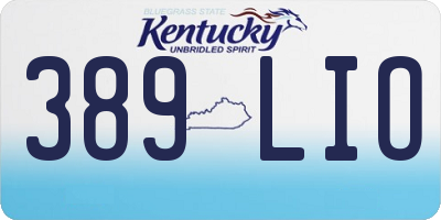 KY license plate 389LIO