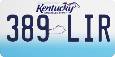 KY license plate 389LIR