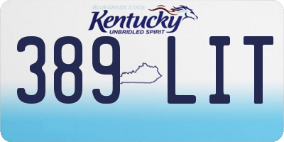 KY license plate 389LIT