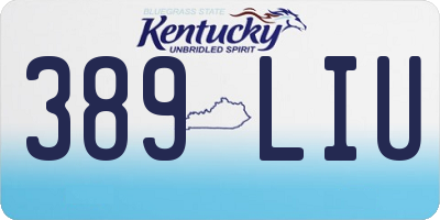 KY license plate 389LIU