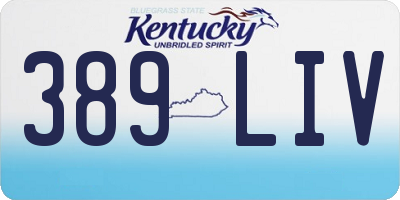 KY license plate 389LIV