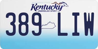 KY license plate 389LIW